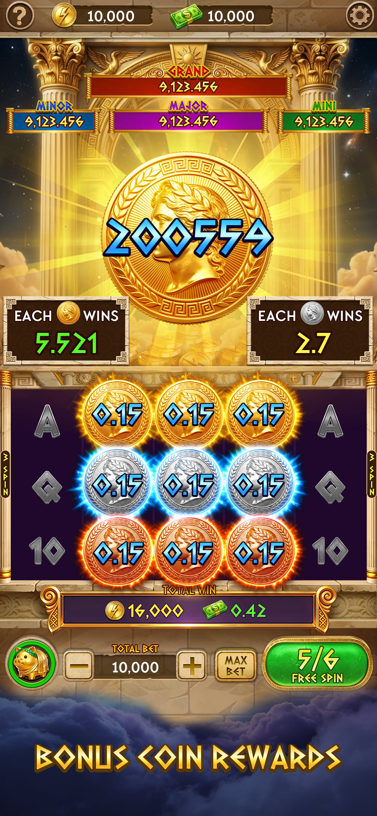 Zeus Power Spin game screen 2
